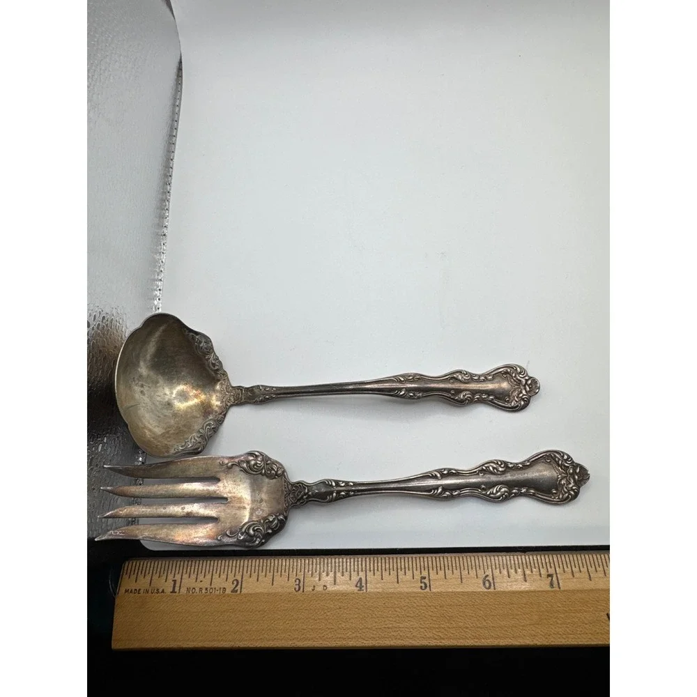 Holmes & Edwards Orient-Venice Silverplate Serving Fork and Ladle Set 1904 XIV